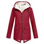 Women's Hooded Plush Lined Zip Jacket with Outdoor Inspired Everyday Comfort Style