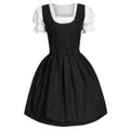 Traditional Bavarian-Inspired Dirndl Dress with Lace-Up Bodice and Puff Sleeves