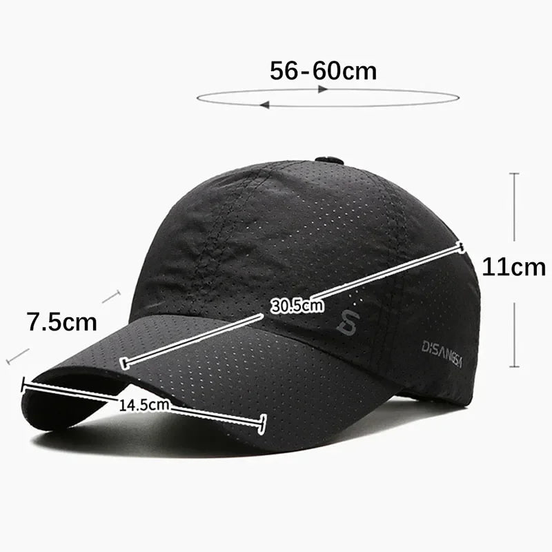 Unisex Quick Dry Mesh Baseball Cap with Adjustable Fit for Outdoor Sports and Travel