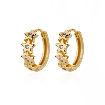 Celestial Star Hoop Earrings Y2K Alternative Fashion Statement Jewelry