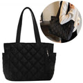 Diamond Quilted Padded Hobo Tote Bag with Adjustable Carry Strap