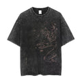 Dark Fantasy Manga-Inspired Oversized Washed Alternative Streetwear T-Shirt