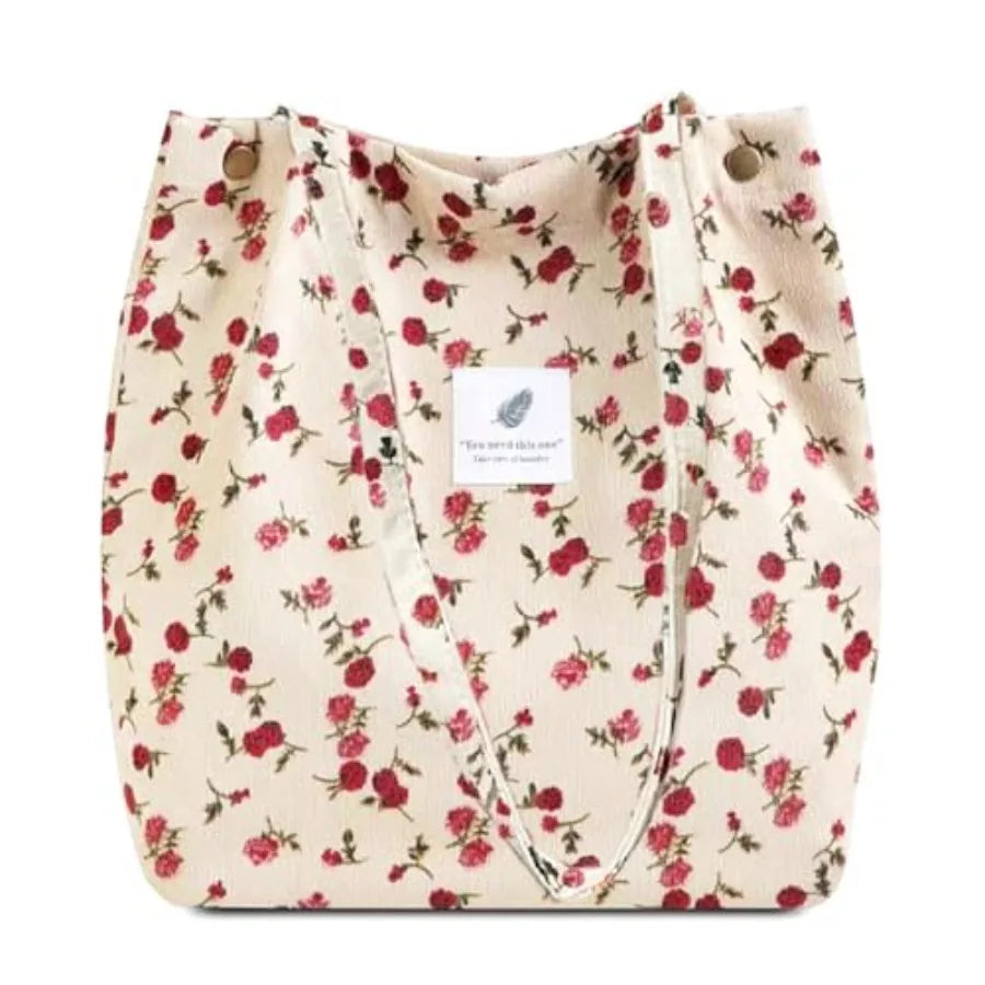 Soft Floral Print Everyday Tote Bag with Relaxed Carry Design