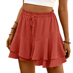 High Waist Flowy Tiered Skort with Ruffle Layers A-Line Silhouette