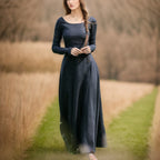 Vintage Inspired Gothic Princess Maxi Dress with Elegant Alternative Silhouette