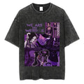 Dark Anime Goth Oversized Alternative Streetwear Graphic Washed T-Shirt
