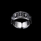 Adjustable Gothic Cross Engraved Ring Alternative Punk Statement Jewelry