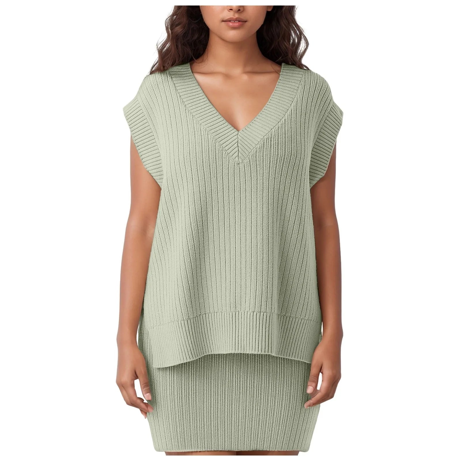 Women's Crochet Knit Sweater Vest with Relaxed Sleeveless Layering Silhouette