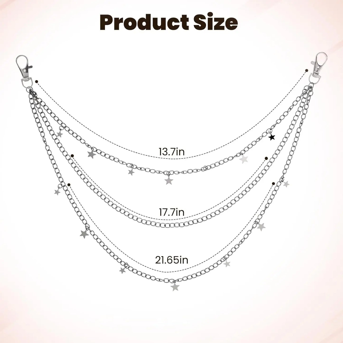 Star Pants Chain for Y2K Punk and Vintage Streetwear Styling