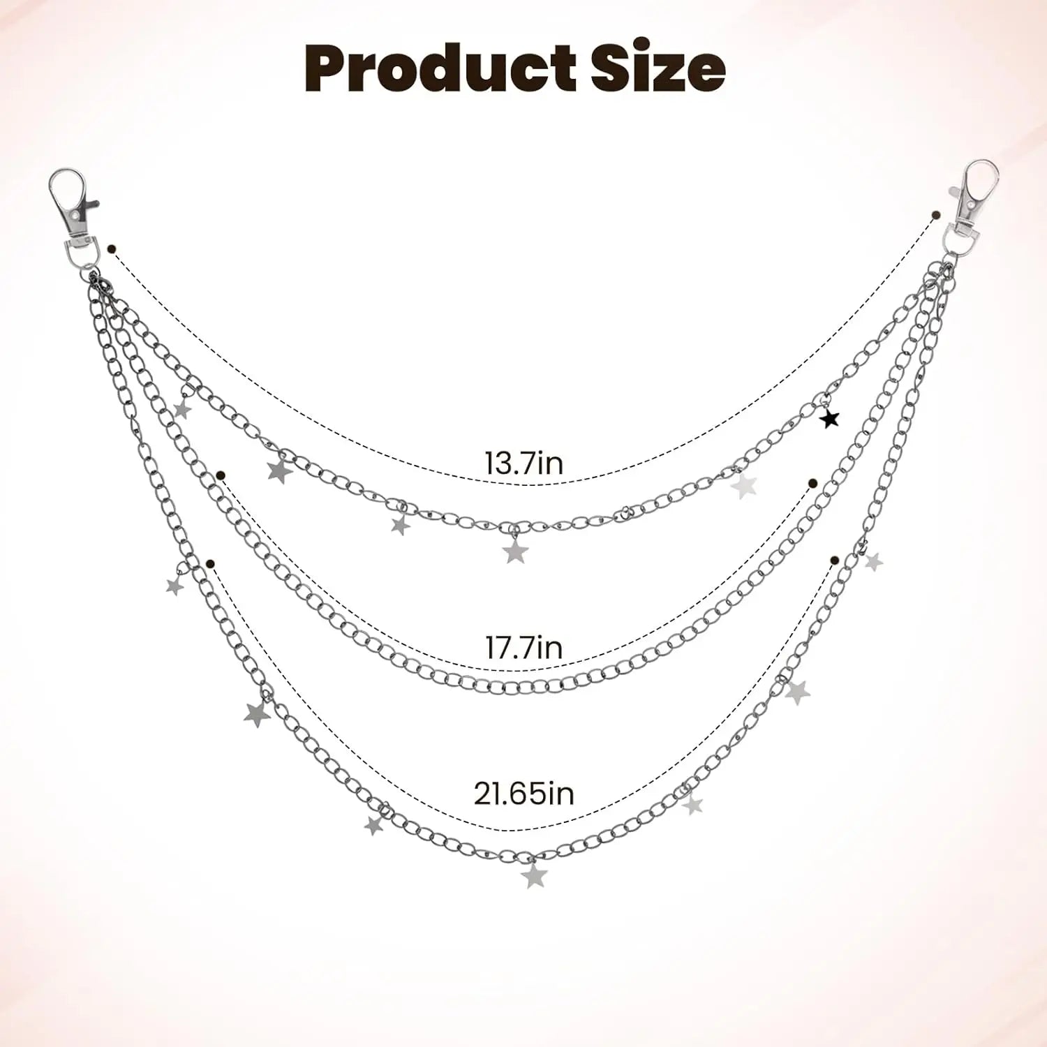 Star Pants Chain for Y2K Punk and Vintage Streetwear Styling