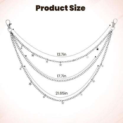Star Pants Chain for Y2K Punk and Vintage Streetwear Styling