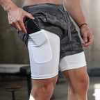 Men's Two Layer Performance Running Shorts with Quick Dry Fabric and Athletic Comfort