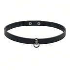 Minimalist O Ring Velvet Choker for Punk Gothic Alternative Fashion