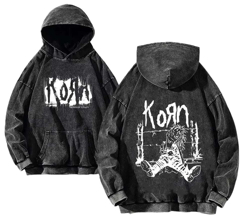 Oversized Gothic Graphic Hoodie With Anime-Inspired Streetwear Aesthetic