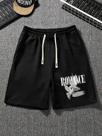 Men's Relaxed Graphic Shorts with Drawstring Waist and Lightweight Everyday Casual Comfort