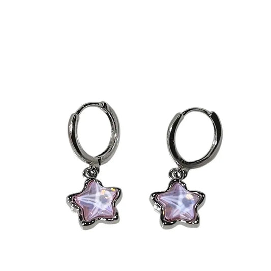 Celestial Star Drop Earrings for Fairy Grunge and Y2K Fashion