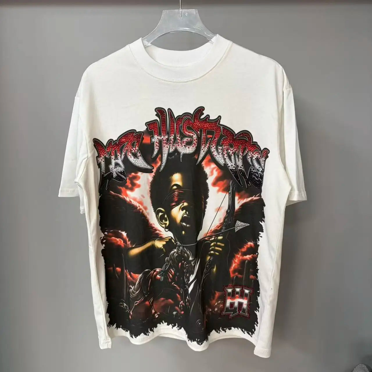 Distressed Graphic Oversized Cotton Streetwear T-Shirt with Vintage-Inspired Artwork
