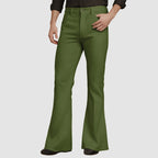 Men's Mid Rise Flared Casual Trousers with Relaxed Fit and Modern Streetwear Style