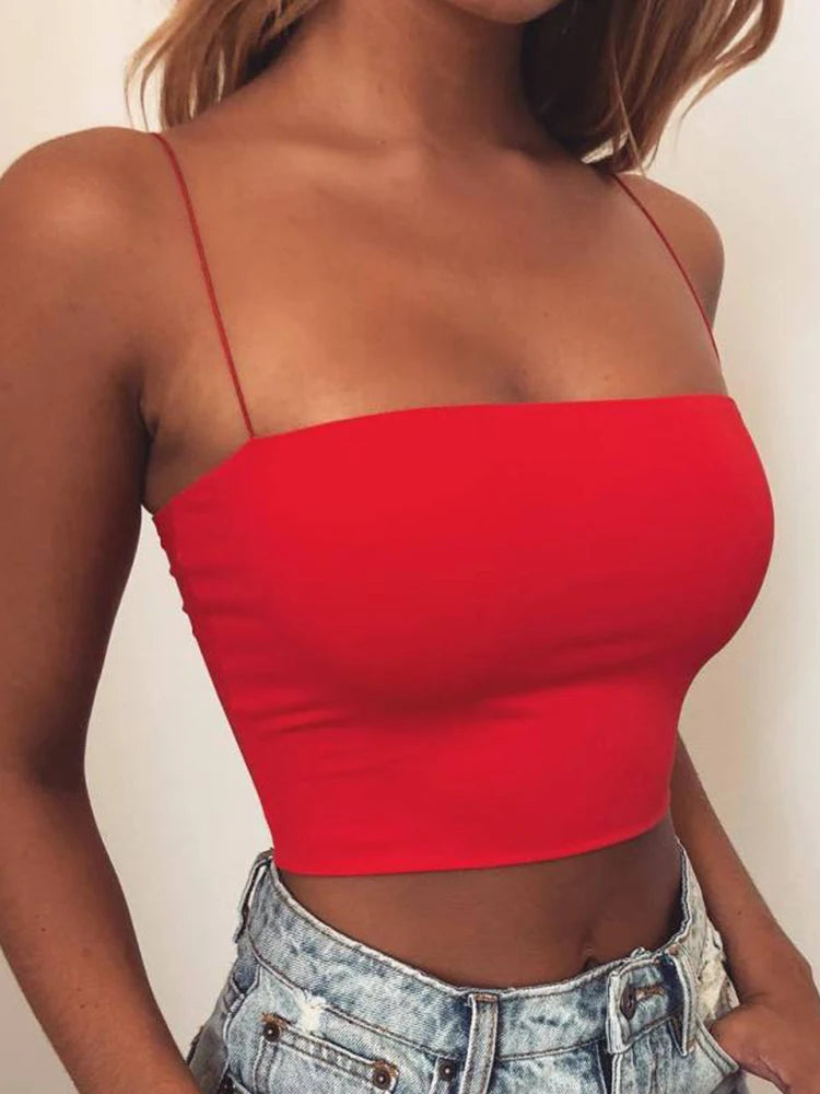 Strapless Bandeau Crop Top with Stretch Slim Fit Minimalist Streetwear Summer Style