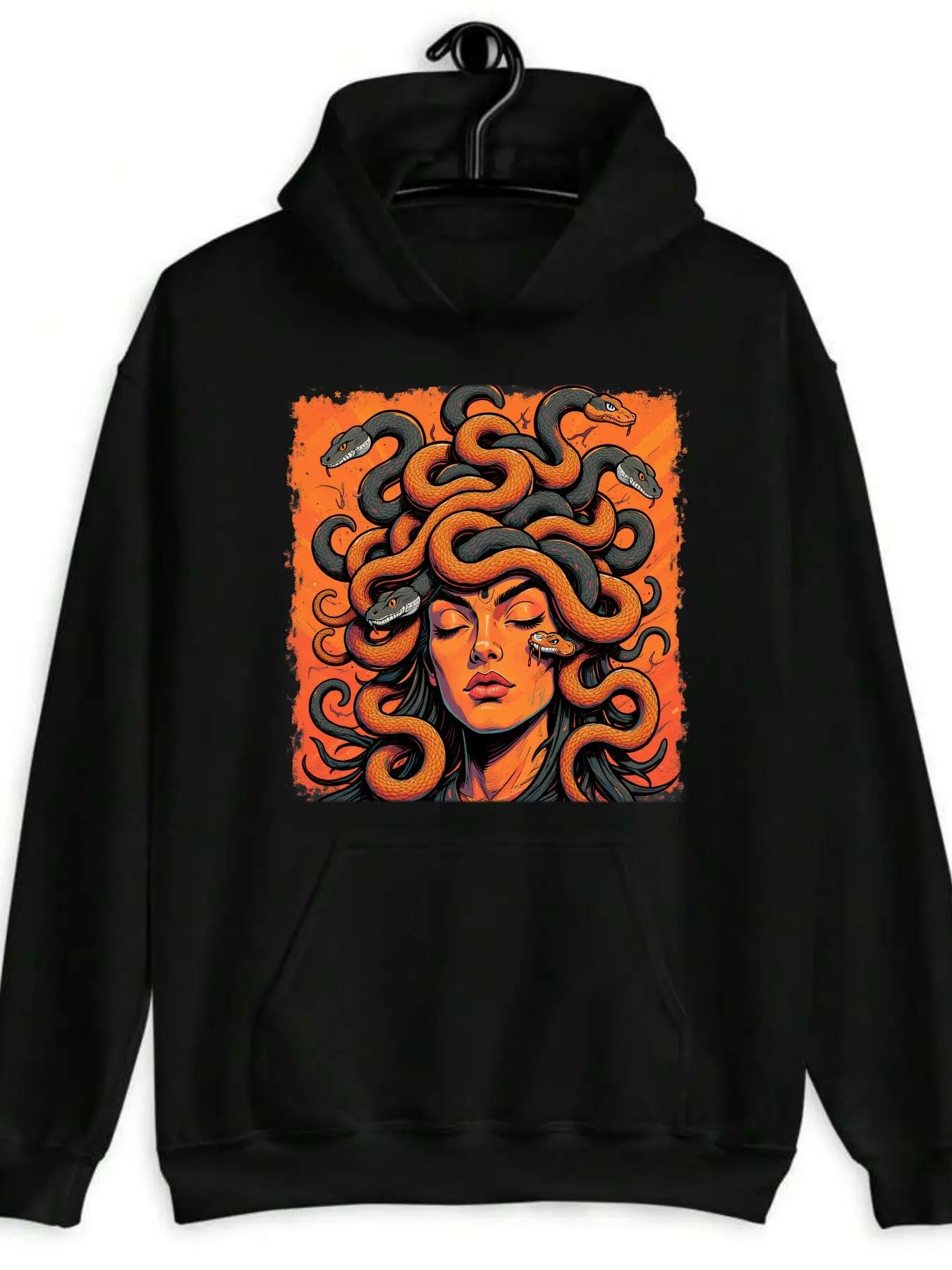 Mythological Graphic Hoodie with Oversized Streetwear Fit and Artistic Front Print