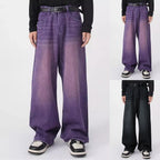 Men's Oversized Wide Leg Denim Jeans with Relaxed Streetwear and Loose Fit Design