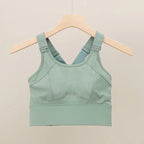 Olive Green Full-Coverage Sports Bra with Racerback Keyhole and Wide Band