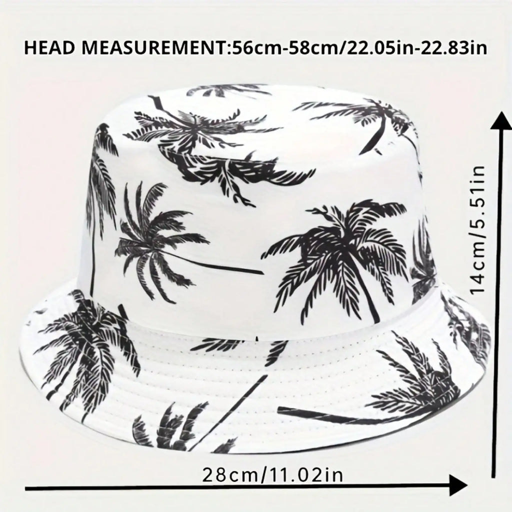 Unisex Tropical Print Bucket Hat for Casual Beach Travel and Everyday Outdoor Adventures