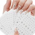Celestial Gothic Nail Art Sticker Set with Hearts Stars and Moon Details