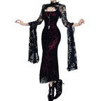 Elegant Lace Gothic Maxi Dress with Dark Romantic Alternative Styling