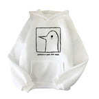 Anime Kawaii Sketch Hoodie with Minimal Cartoon Streetwear Design