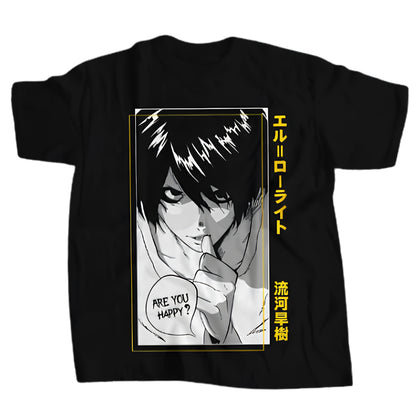 Manga-Inspired Oversized Distressed Streetwear Graphic Shirt
