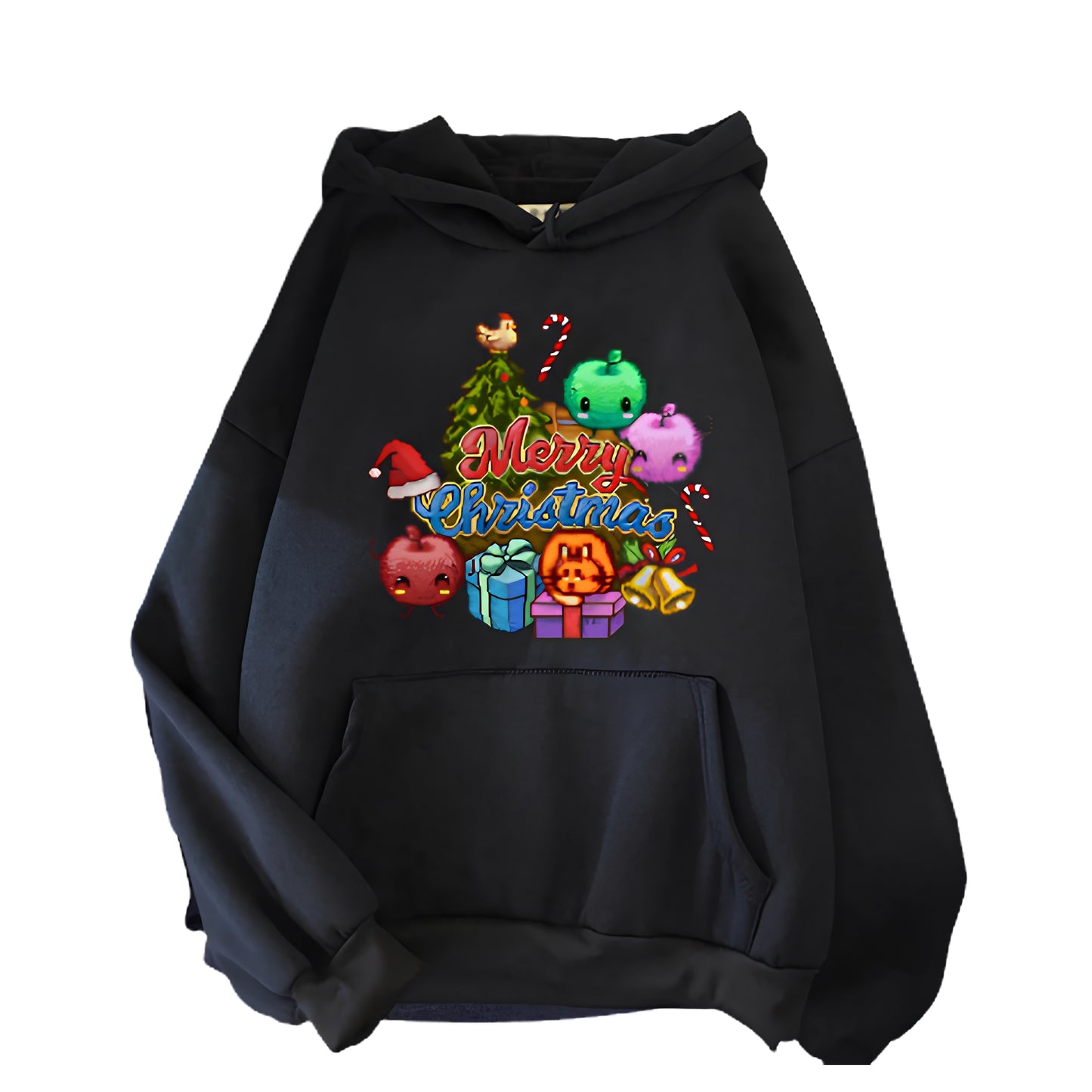 Anime Kawaii Graphic Hoodie with Playful Retro Streetwear Artwork
