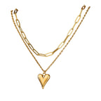 Layered Heart Pendant Necklace for Dark Feminine and Alternative Fashion