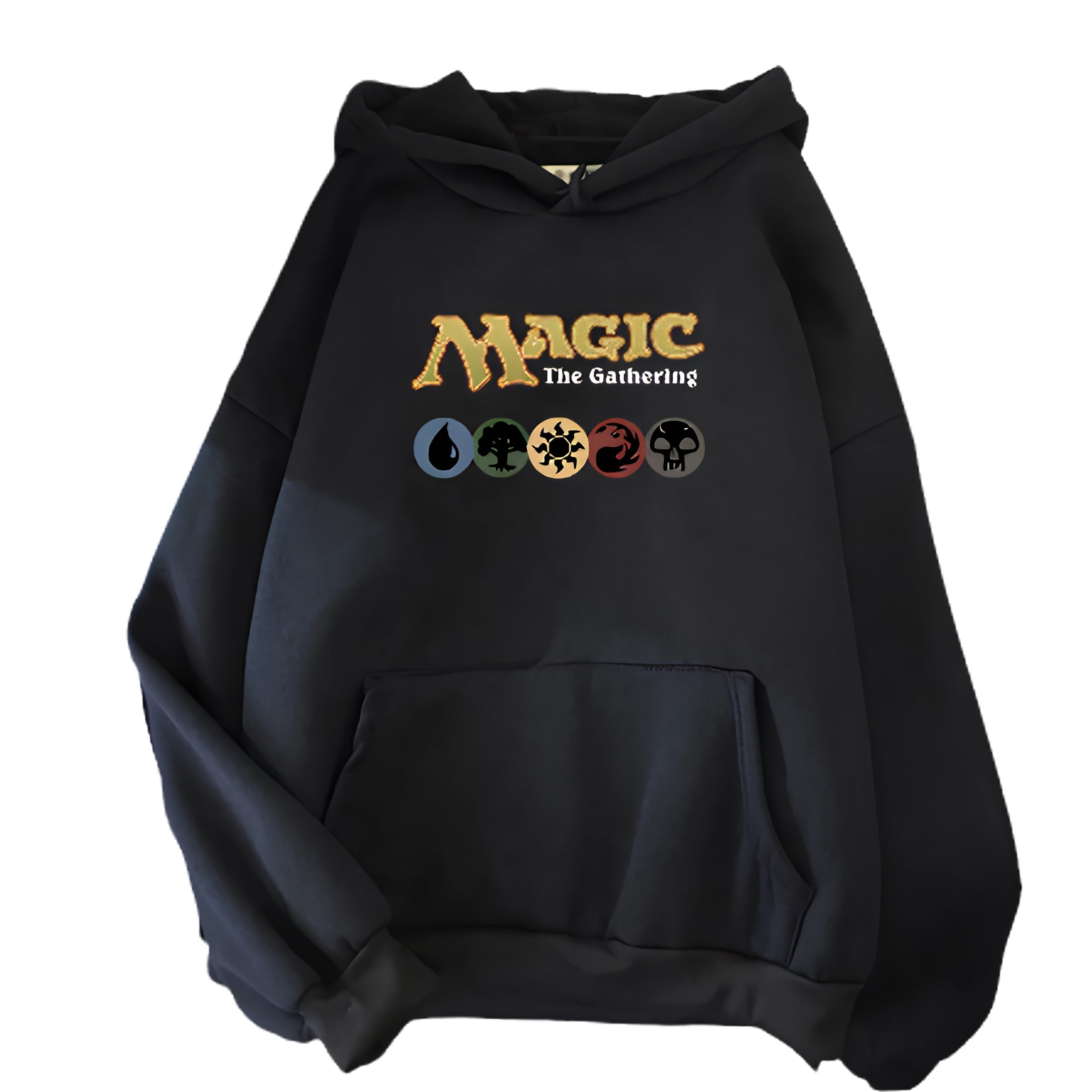 Anime Fantasy Symbol Hoodie with Retro Gaming Streetwear Aesthetic