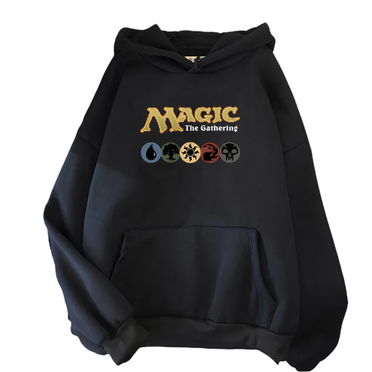 Anime Fantasy Symbol Hoodie with Retro Gaming Streetwear Aesthetic