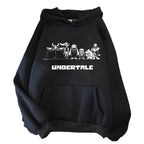 Minimalist Anime Streetwear Hoodie with Manga Skeleton Graphic Design