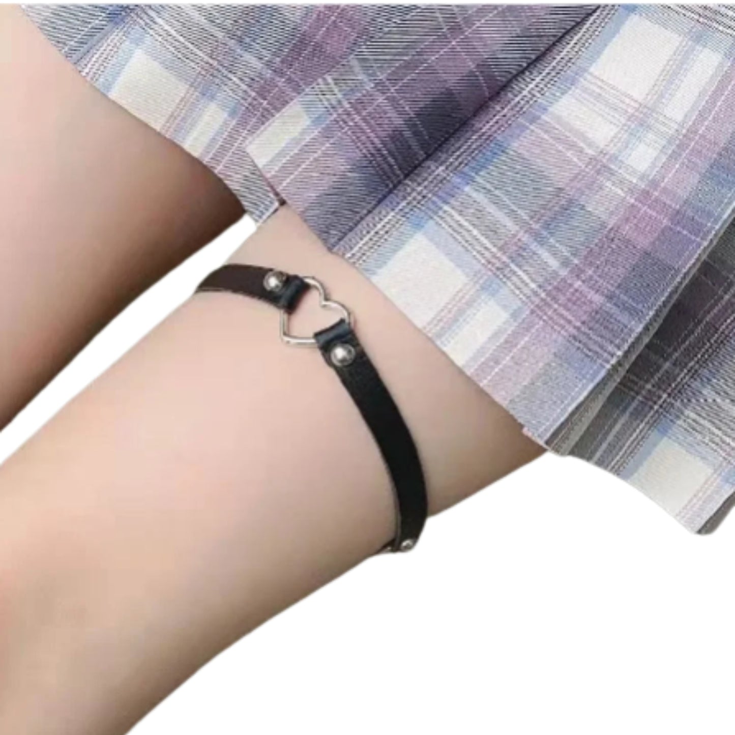 Heart Rivet Thigh Garter Harness Gothic Punk Alternative Leg Accessory