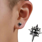 Punk Starburst Clip Earrings With Alternative Celestial Statement Design