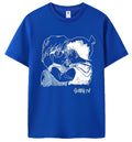 Emotional Sketch Anime Graphic Oversized Cotton Casual Streetwear T-Shirt