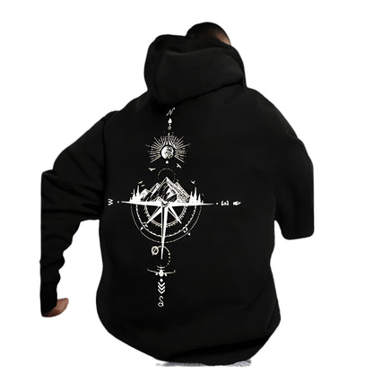 Minimalist Anime Goth Symbol Hoodie With Oversized Streetwear Aesthetic