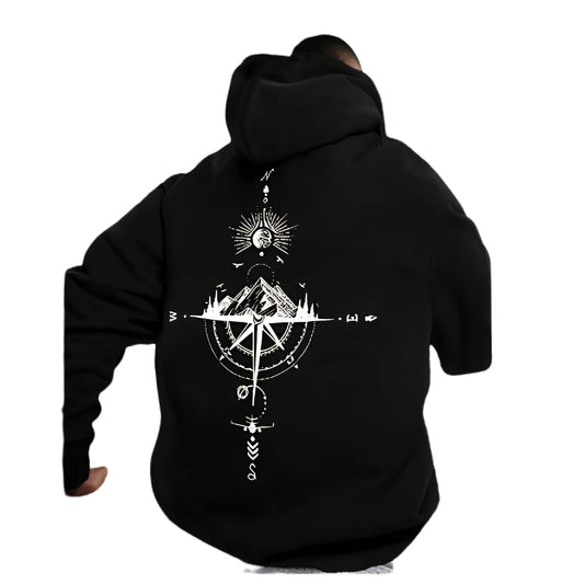 Minimalist Anime Goth Symbol Hoodie With Oversized Streetwear Aesthetic