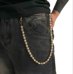 Alternative Pearl Accent Wallet Chain for Grunge, Punk and Y2K Streetwear