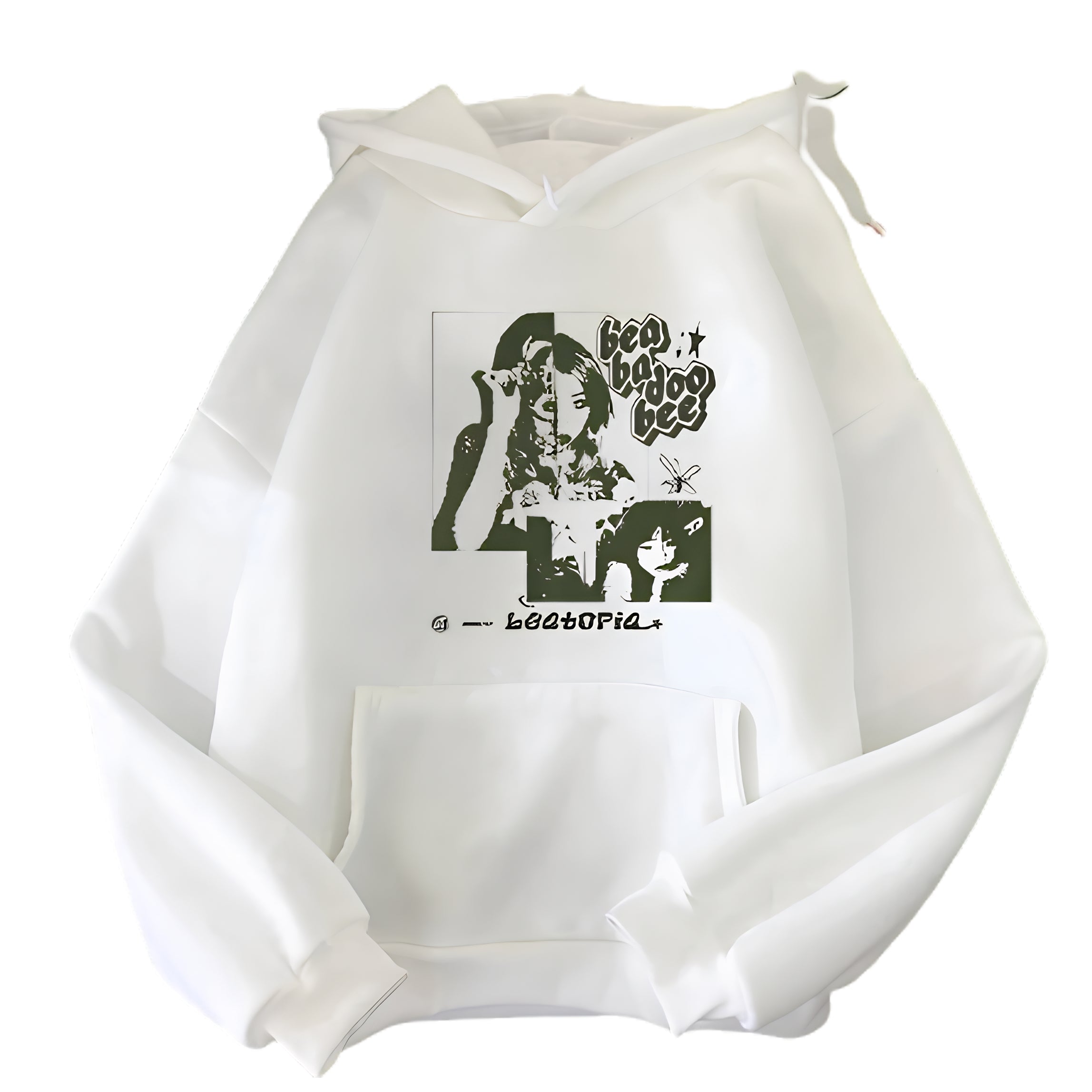 Minimalist Anime Streetwear Hoodie with Vintage Manga Graphic Artwork