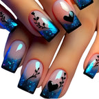 Butterfly Silhouette Press On Nails with Gothic Fantasy Gradient Artwork