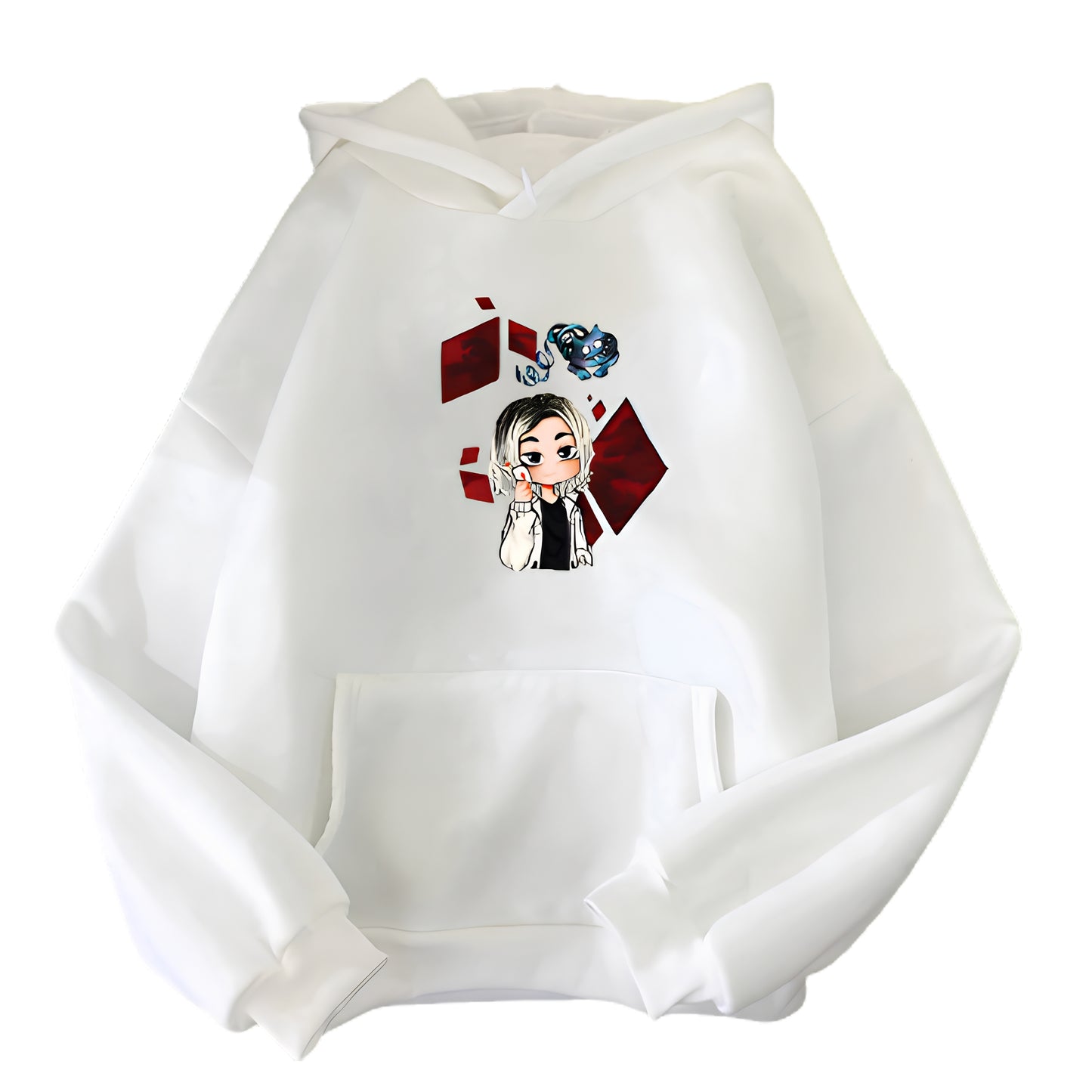 Kawaii Anime Oversized Hoodie with Manga-Inspired Character Artwork