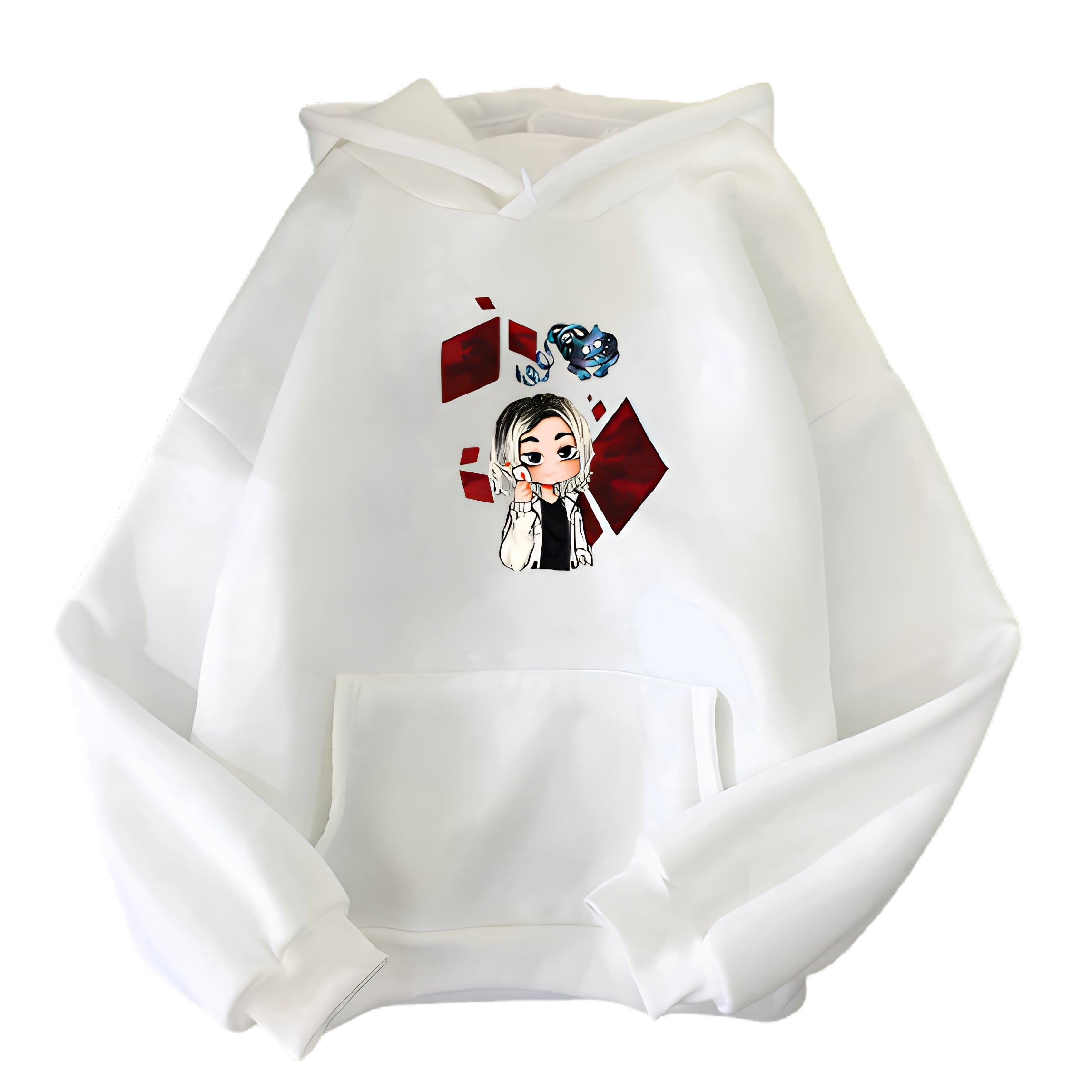 Kawaii Anime Oversized Hoodie with Manga-Inspired Character Artwork