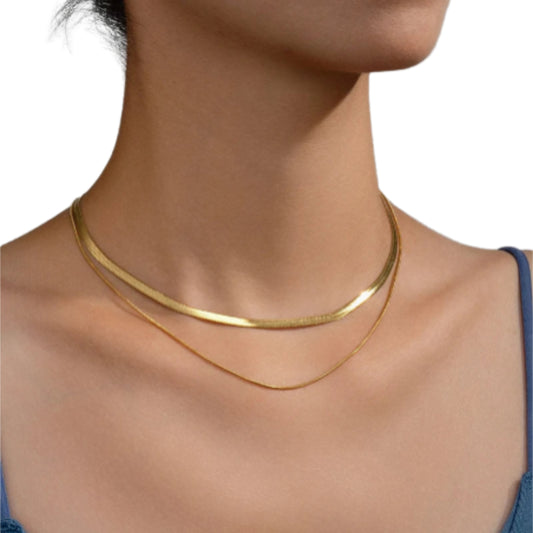 Minimalist Snake Chain Choker Necklace Modern Alternative Fashion Jewelry