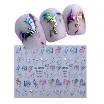 Gothic Butterfly and Celestial Nail Art Stickers for Alternative Manicure Designs