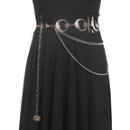 Layered Moon Charm Waist Chain for Gothic and Celestial Fashion Styling