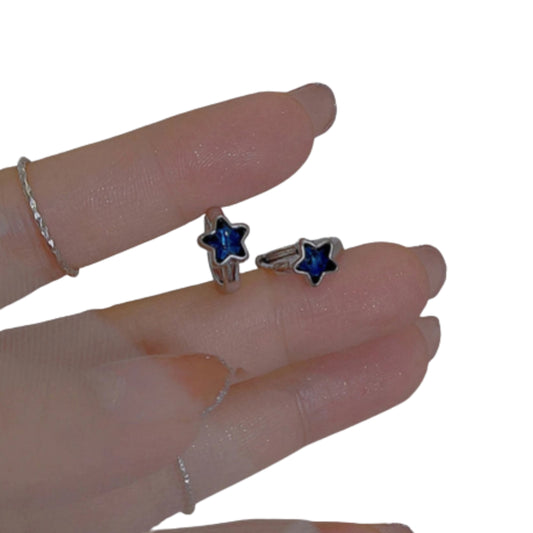 Celestial Star Hoop Earrings for Y2K Fairy Grunge and Soft Goth Styling